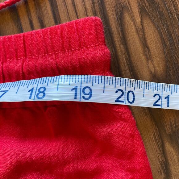 NWT Loft Linen Blend Pull On Elastic Waist Embroidered Shorts W/Tassel Ties XL - Picture 12 of 12